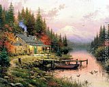 Thomas Kinkade - End of a Perfect Day painting